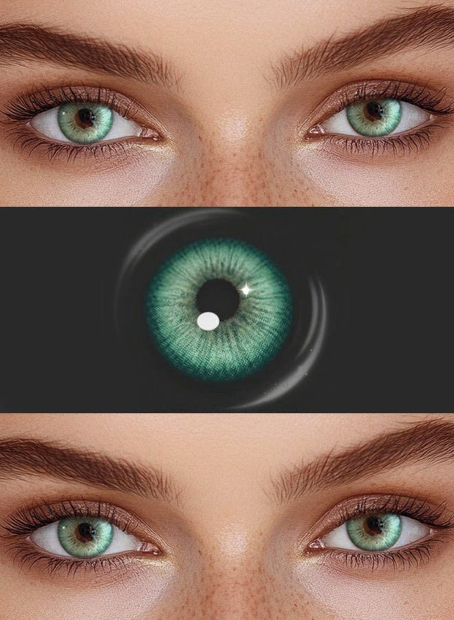 Catchu Look 14.5mm Color Green Contacts Costume Yearly Colored Lenses for Party - Image 2
